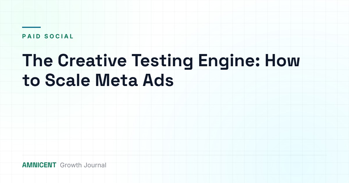 The Creative Testing Engine: How to Scale Meta Ads