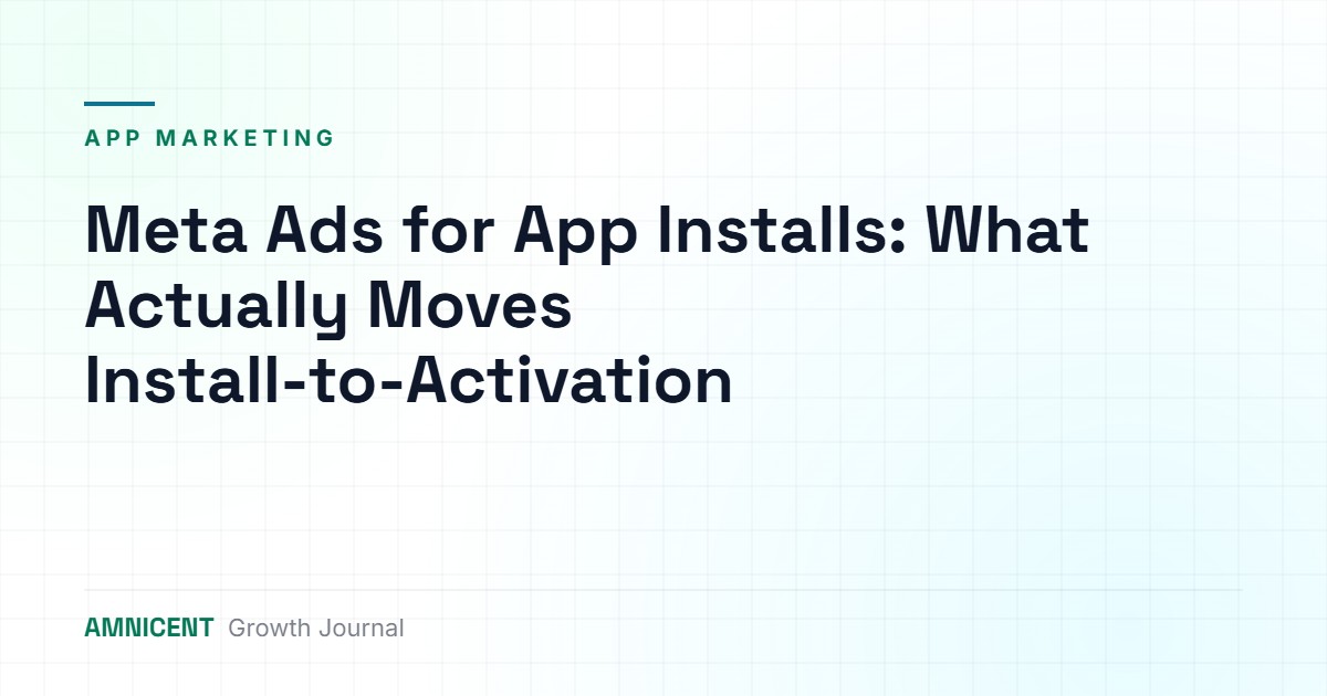 Meta Ads for App Installs: What Actually Moves Install-to-Activation